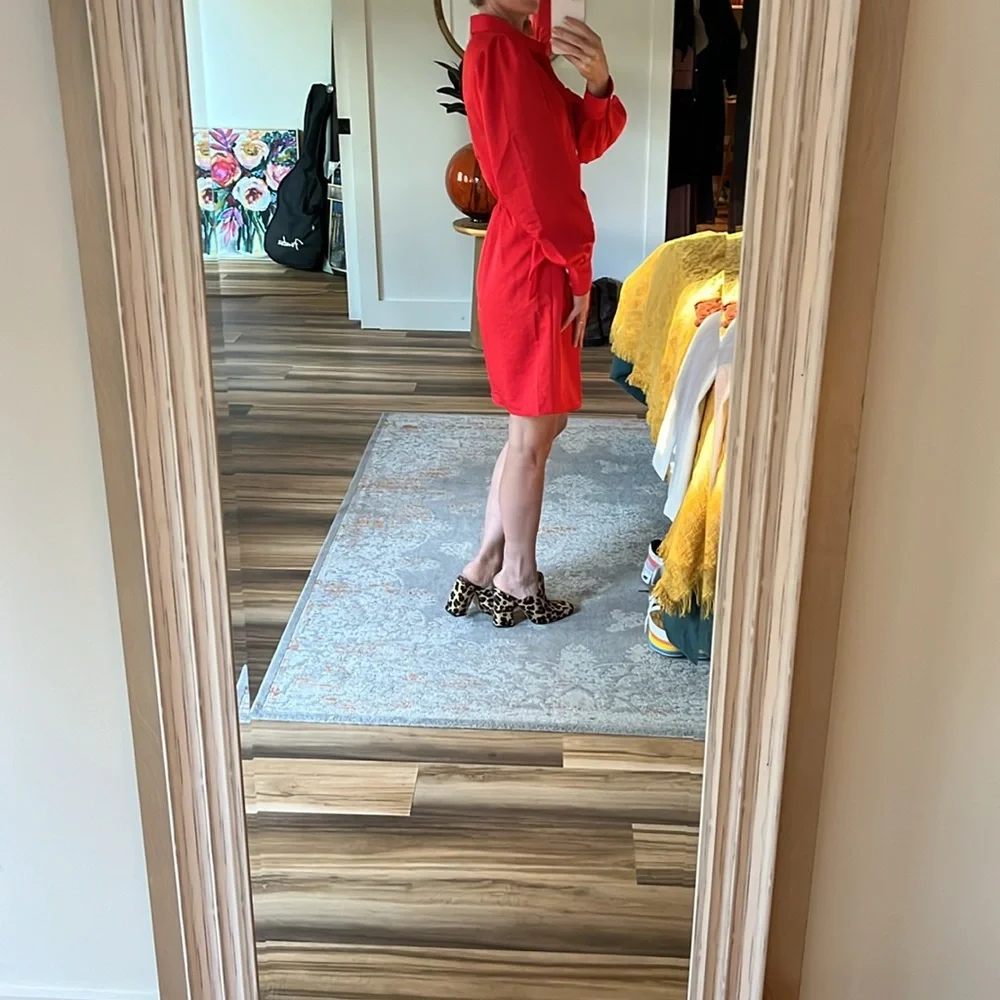 FRNCH Odelie Faux Wrap Dress‎ Red NWT Size Small